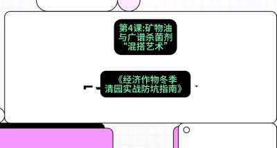 第4节：【替代方案】矿物油与广谱杀菌剂的&ldquo;混搭艺术&rdquo;，课程：《经济作物冬季清园&middot;实战防坑指南》#识农AI