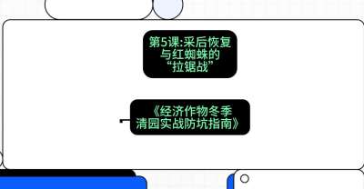 第5节：【柑橘清园】采后恢复与红蜘蛛的&ldquo;拉锯战&rdquo;，课程：《经济作物冬季清园&middot;实战防坑指南》#识农AI